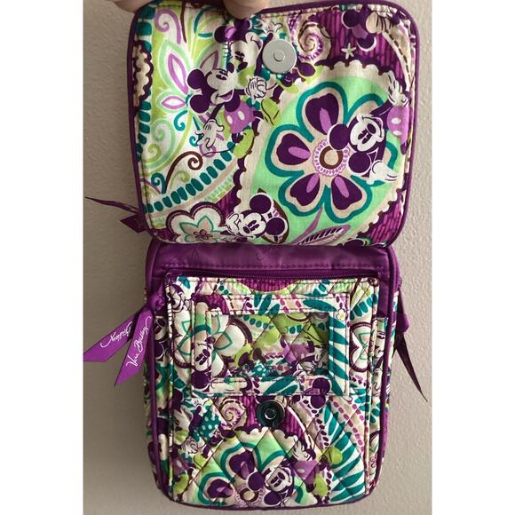 Vera Bradley Disney Plums Up Mickey Minnie Mouse Small Zip Crossbody Purse - Picture 4 of 14